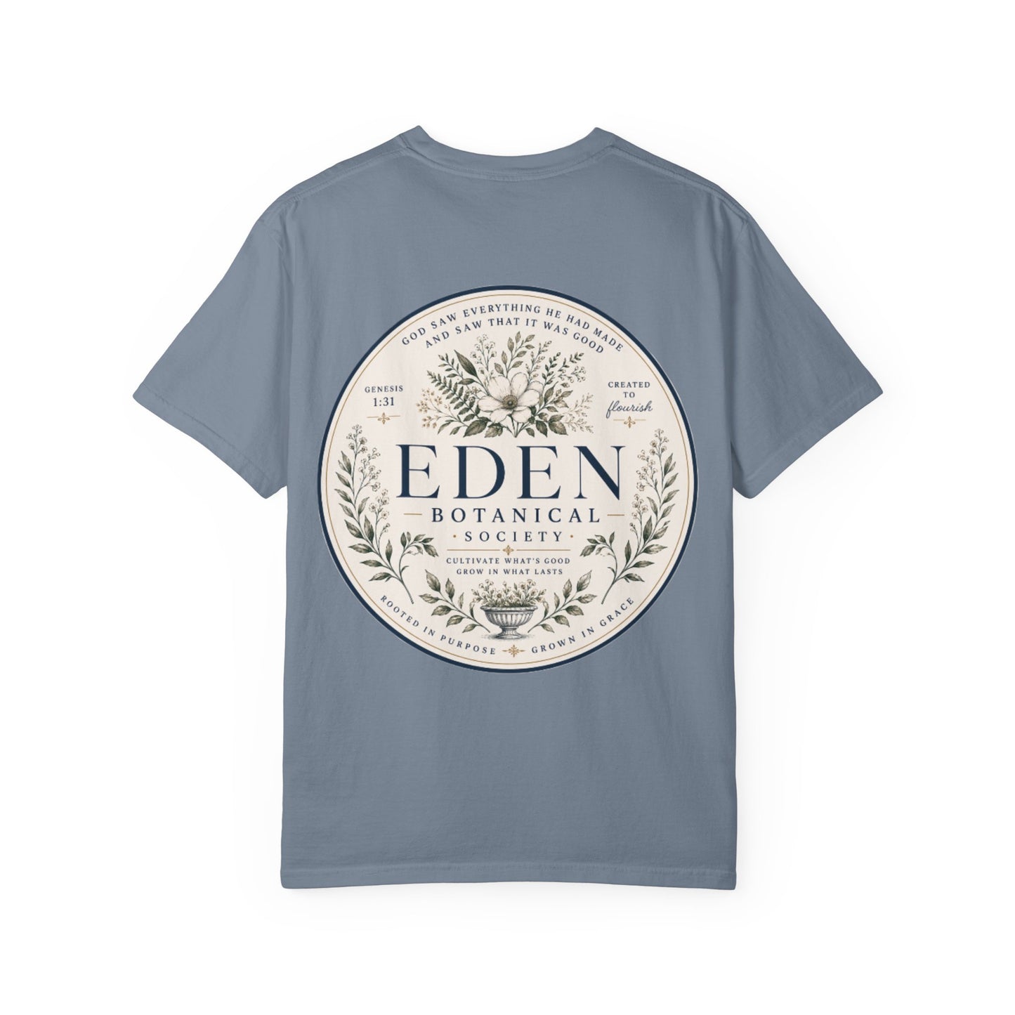 Eden Botanical T-Shirt — Vintage Floral Logo Tee