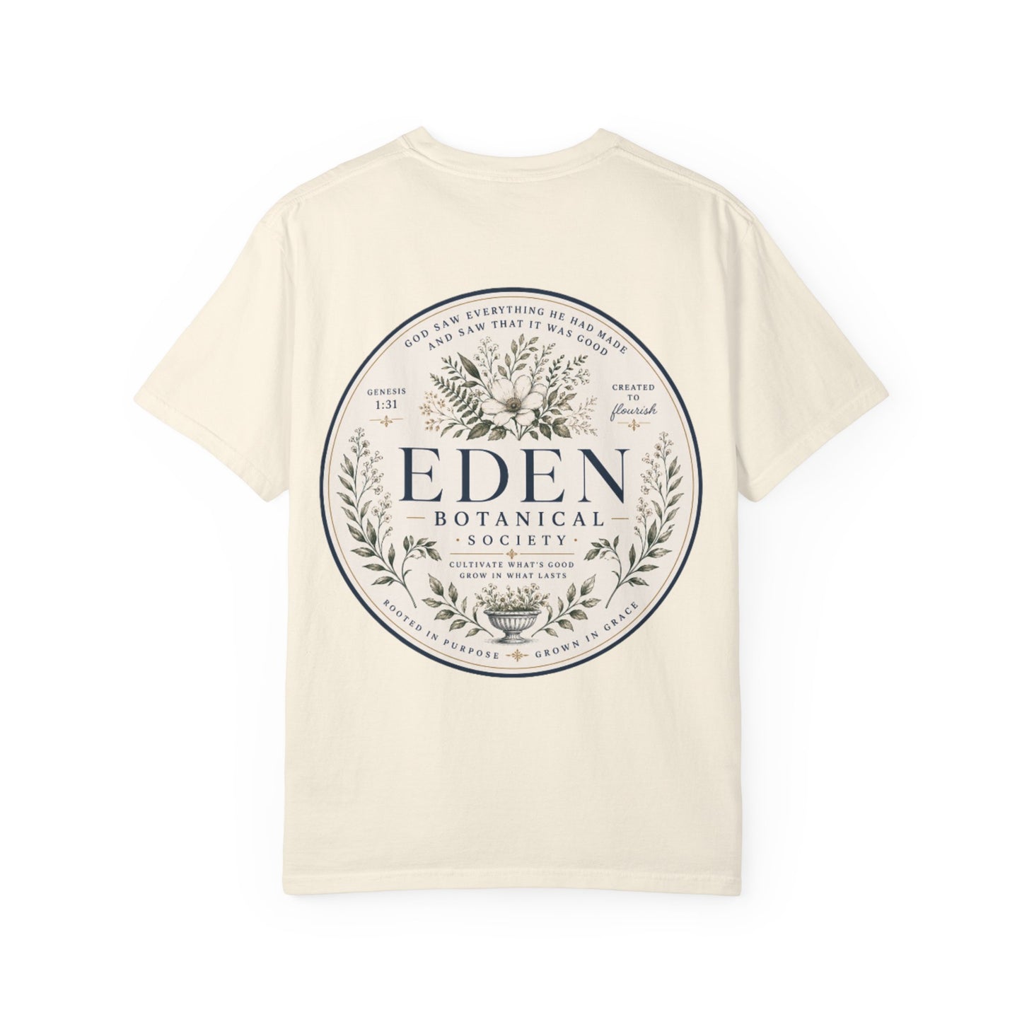 Eden Botanical T-Shirt — Vintage Floral Logo Tee