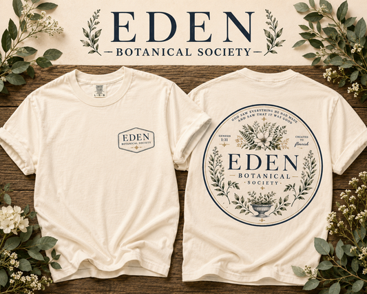 Eden Botanical T-Shirt — Vintage Floral Logo Tee
